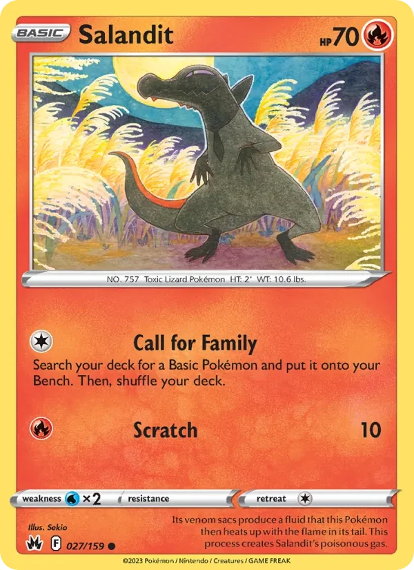 Salandit 027/159 Crown Zenith Pokémon card