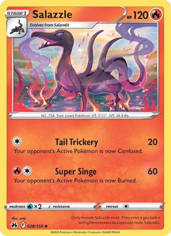Salazzle 028/159 Crown Zenith Pokémon card