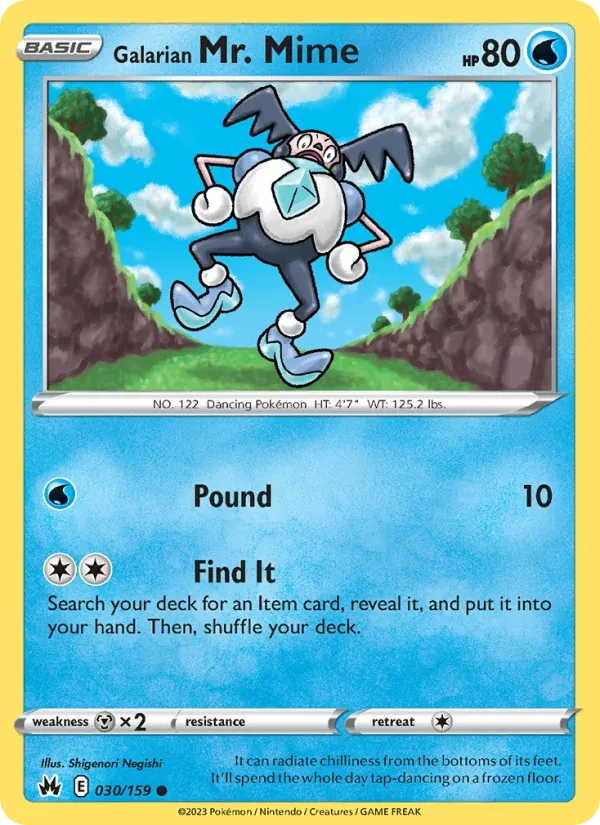 Galarian Mr. Mime 030/159 Crown Zenith Pokémon card