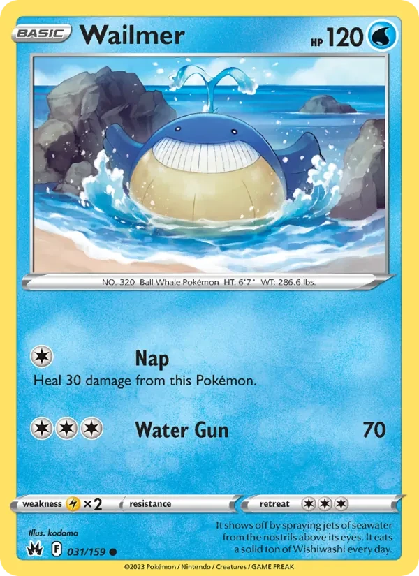Wailmer 031/159 Crown Zenith Pokémon Karte