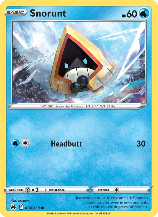Snorunt 034/159 Crown Zenith Pokémon card
