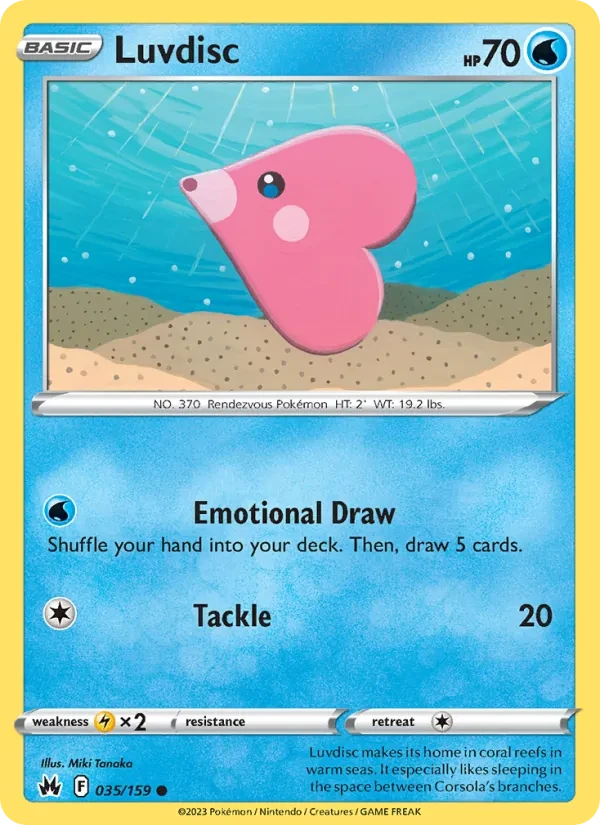 Luvdisc 035/159 Crown Zenith Pokémon card