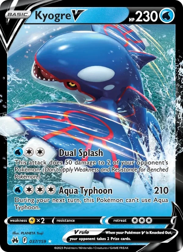 Kyogre V 037/159 Crown Zenith Pokémon card