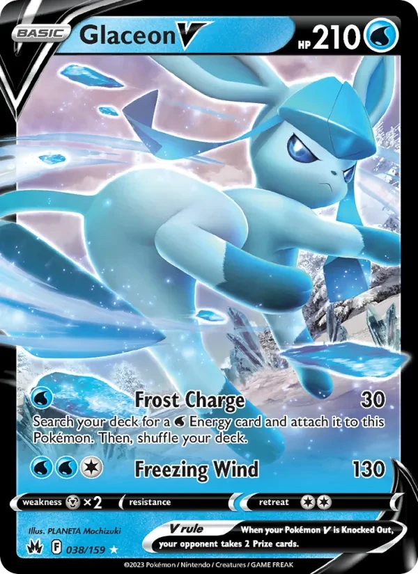 Glaceon V 038/159 Crown Zenith Pokémon Karte