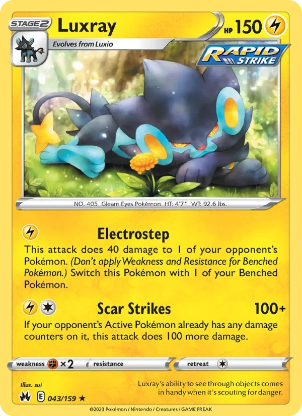 Luxray 043/159 Crown Zenith Pokémon card