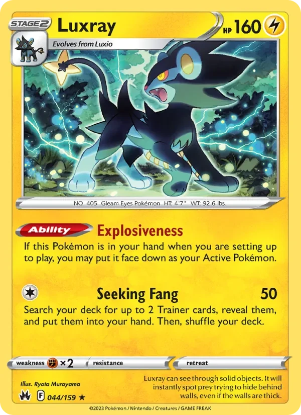 Luxray 044/159 Crown Zenith Pokémon card