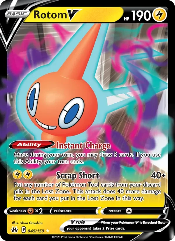 Rotom V 045/159 Crown Zenith Pokémon Karte