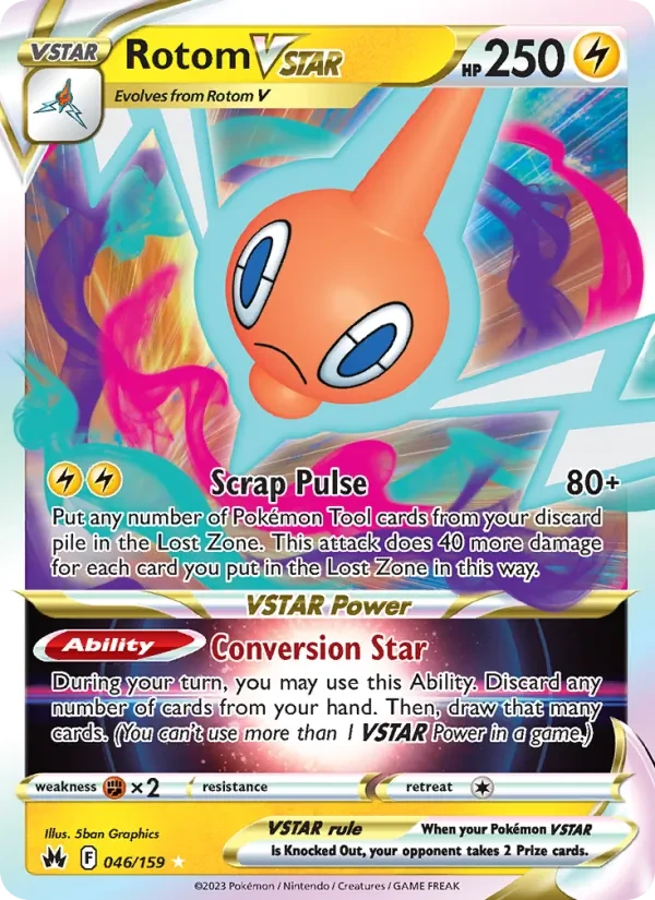 Rotom VSTAR 046/159 Crown Zenith Pokémon card