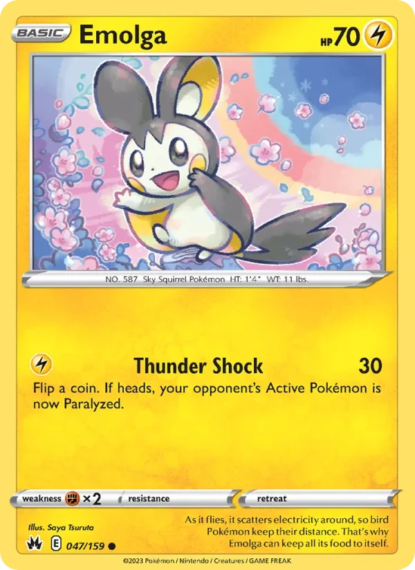 Emolga 047/159 Crown Zenith Pokémon card