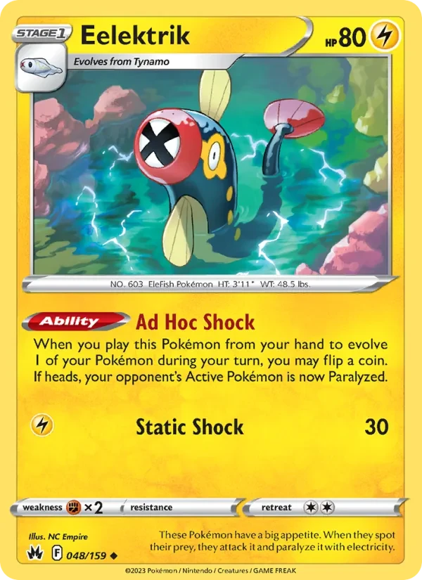 Eelektrik 048/159 Crown Zenith Pokémon card