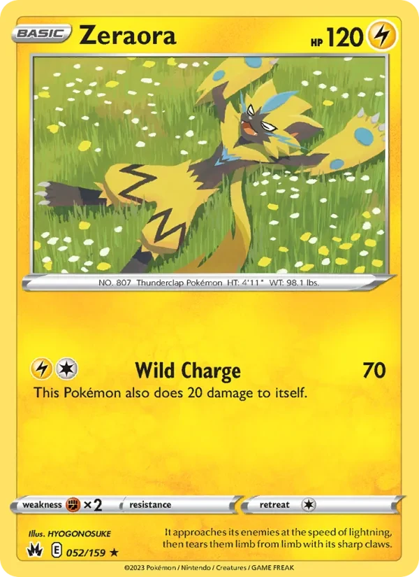 Zeraora 052/159 Crown Zenith Pokémon card