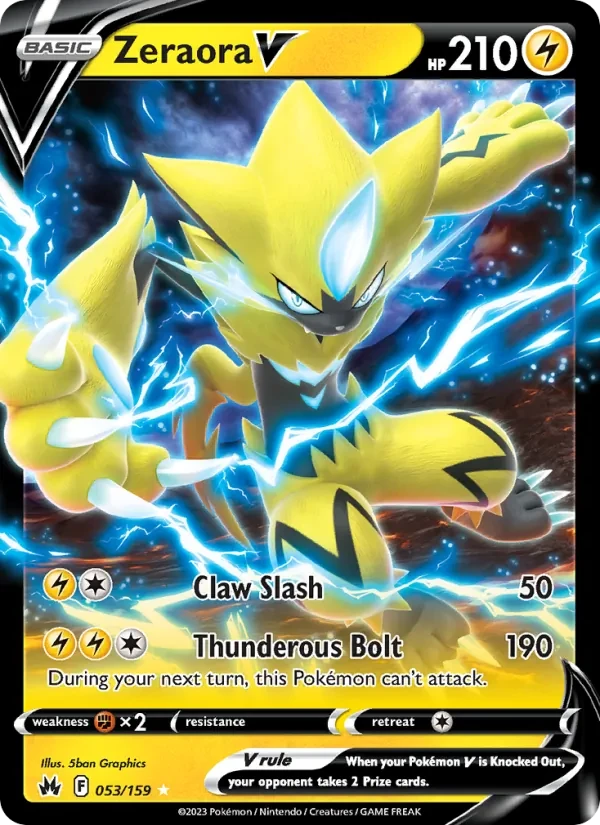 Zeraora V 053/159 Crown Zenith Pokémon card