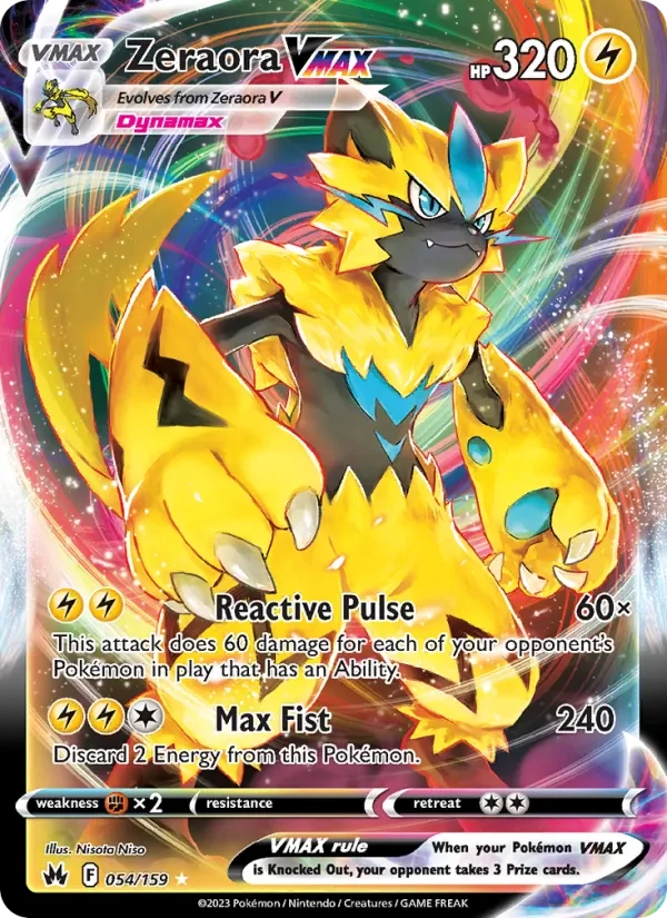 Zeraora VMAX 054/159 Crown Zenith Pokémon card