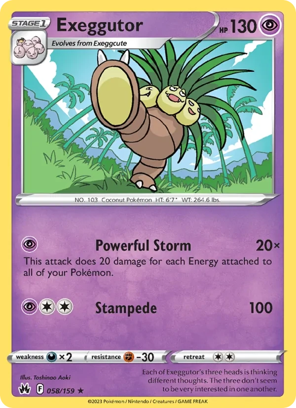 Exeggutor 058/159 Crown Zenith Pokémon card