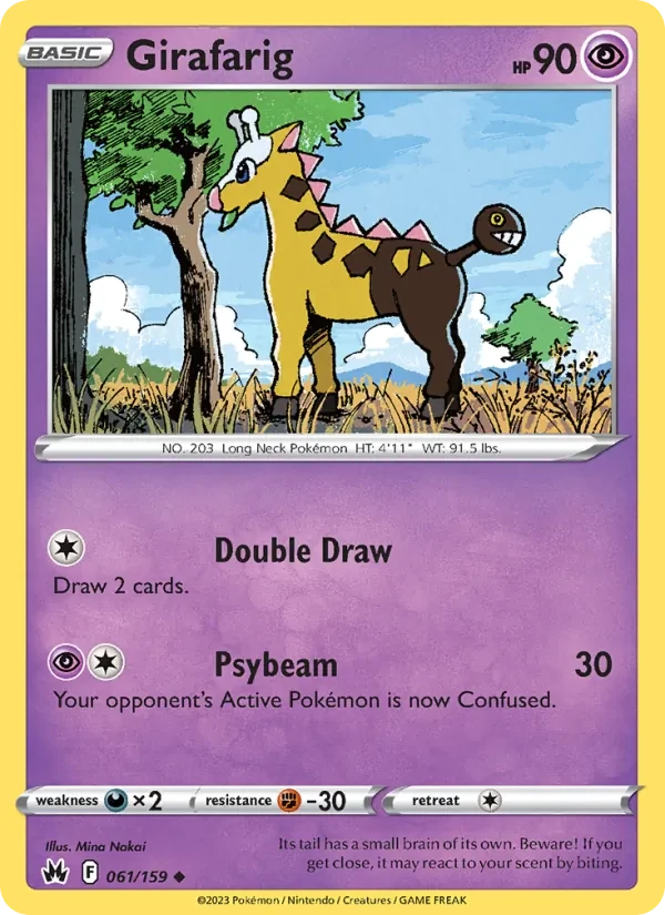 Girafarig 061/159 Crown Zenith Pokémon card