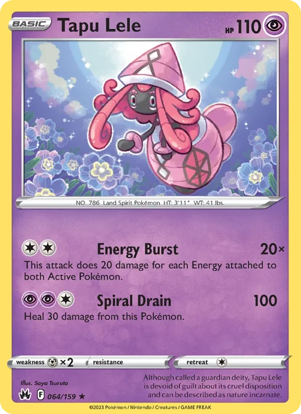 Tapu Lele 064/159 Crown Zenith Pokémon card