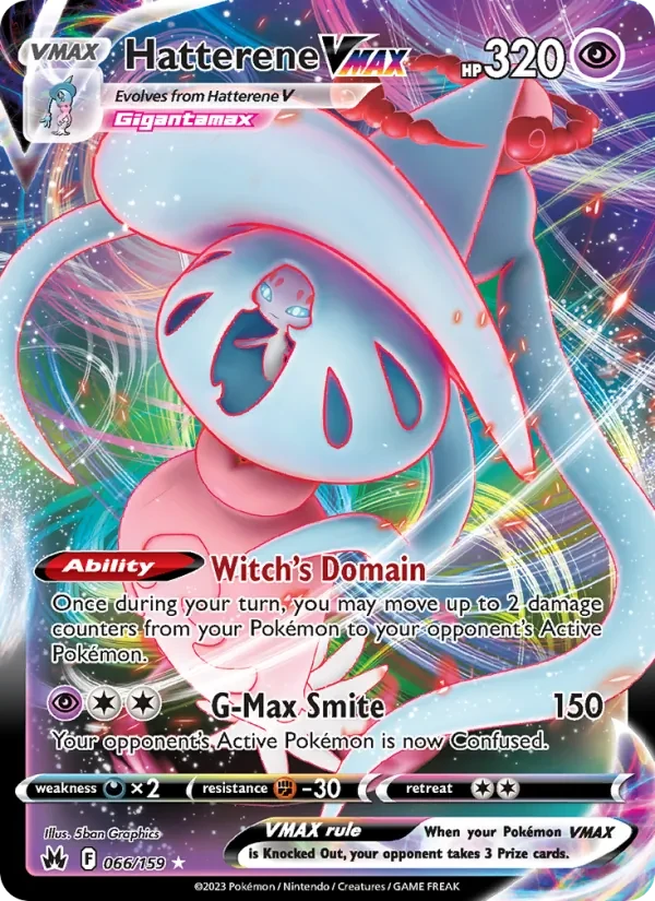Hatterene VMAX 066/159 Crown Zenith Pokémon card