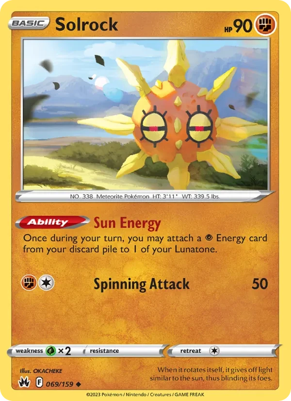 Solrock 069/159 Crown Zenith Pokémon card