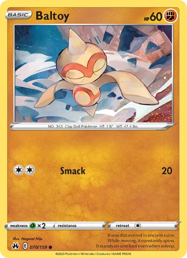 Baltoy 070/159 Crown Zenith Pokémon card