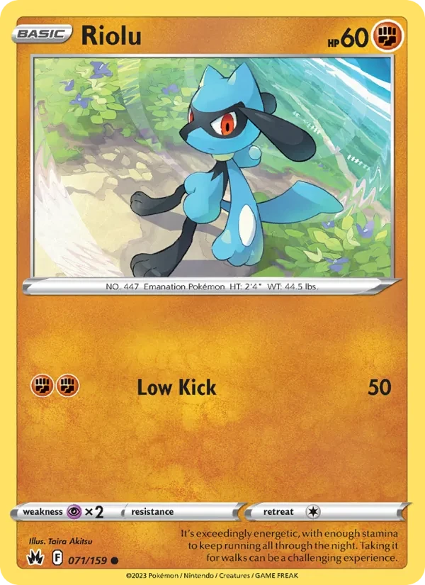 Riolu 071/159 Crown Zenith Pokémon card