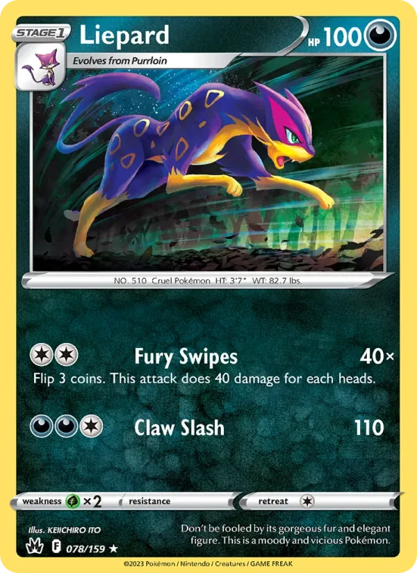 Liepard 078/159 Crown Zenith Pokémon card