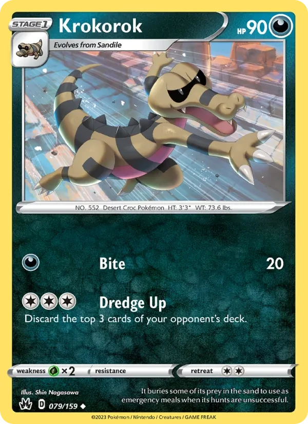 Krokorok 079/159 Crown Zenith Pokémon card