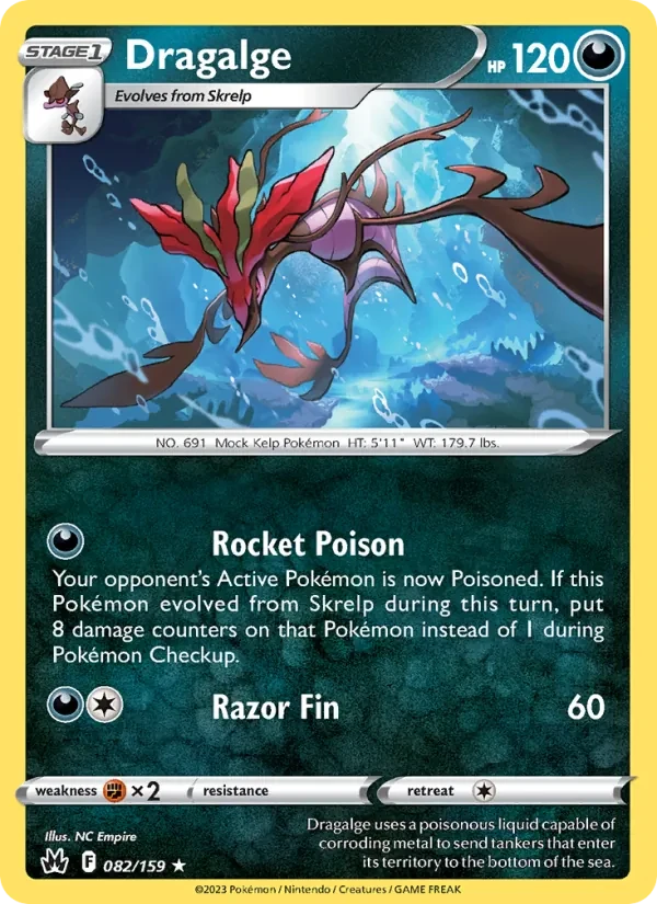 Dragalge 082/159 Crown Zenith Pokémon card