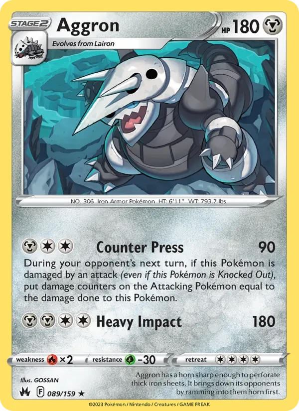 Aggron 089/159 Crown Zenith Pokémon Karte