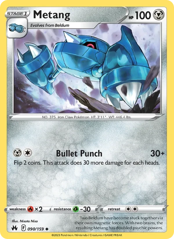 Metang 090/159 Crown Zenith Pokémon card