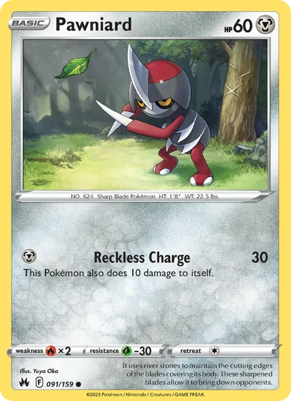 Pawniard 091/159 Crown Zenith Pokémon card