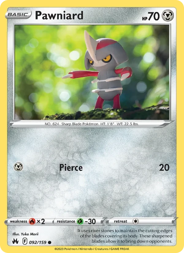 Pawniard 092/159 Crown Zenith Pokémon card