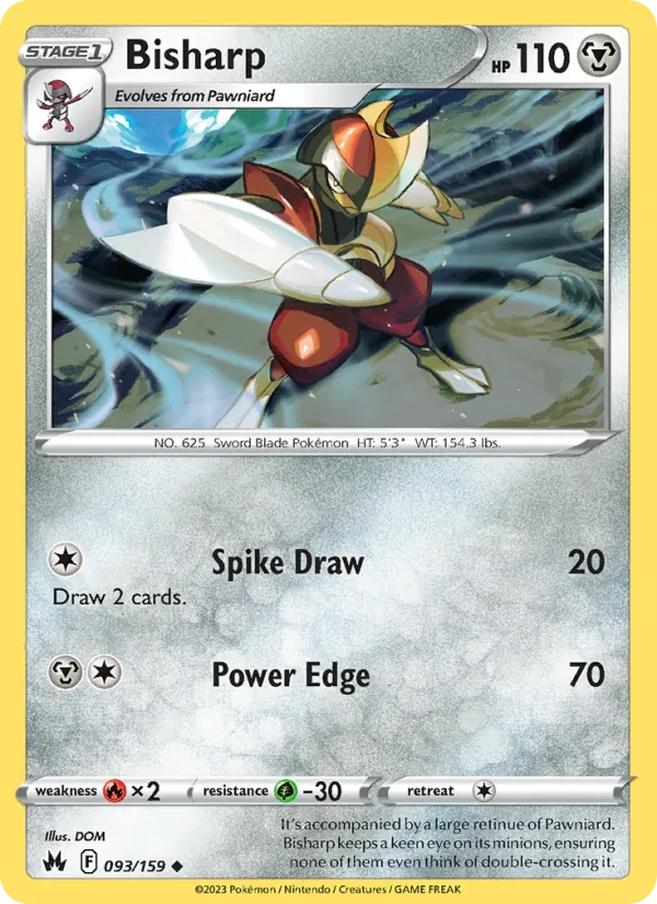 Bisharp 093/159 Crown Zenith Pokémon card