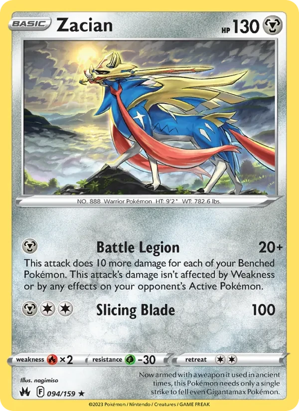 Zacian 094/159 Crown Zenith Pokémon card