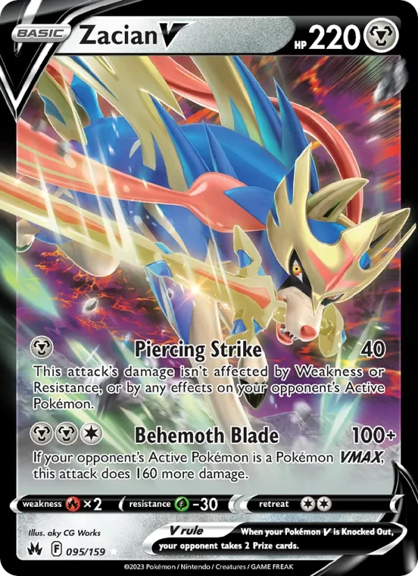 Zacian V 095/159 Crown Zenith Pokémon card