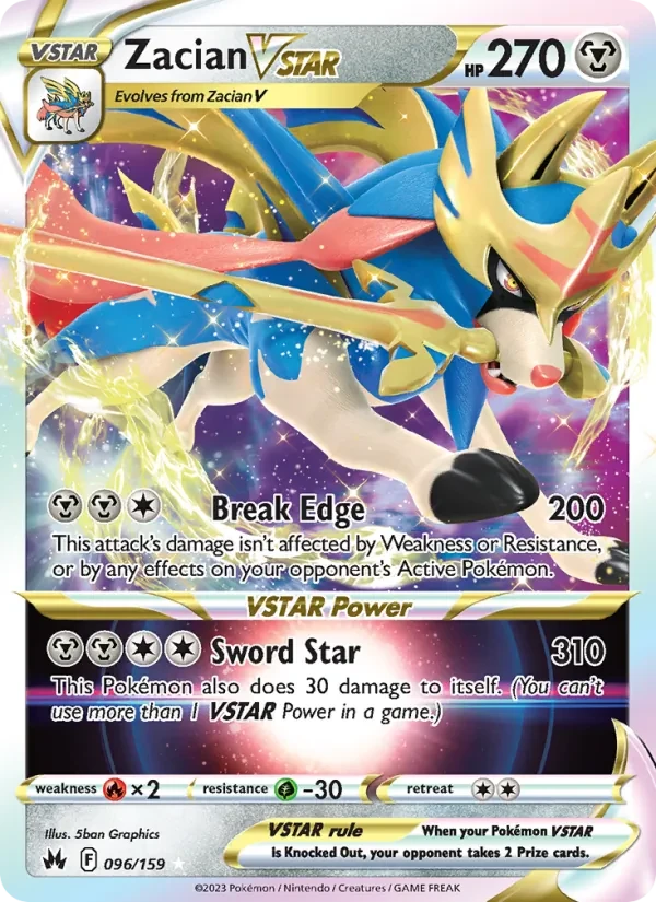 Zacian VSTAR 096/159 Crown Zenith Pokémon card