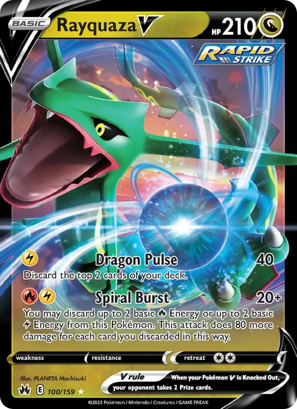 Rayquaza V 100/159 Crown Zenith Pokémon card
