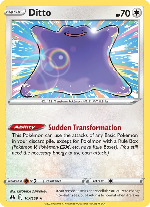 Ditto 107/159 Crown Zenith Pokémon Karte