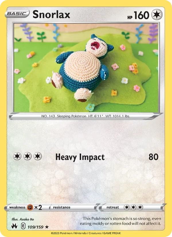 Snorlax 109/159 Crown Zenith Pokémon card
