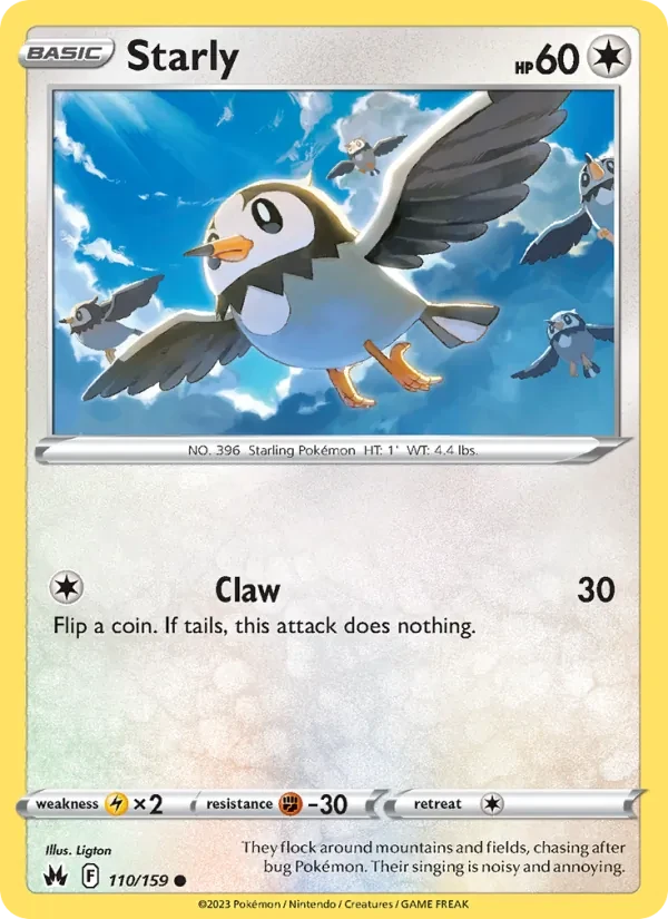 Starly 110/159 Crown Zenith Pokémon card