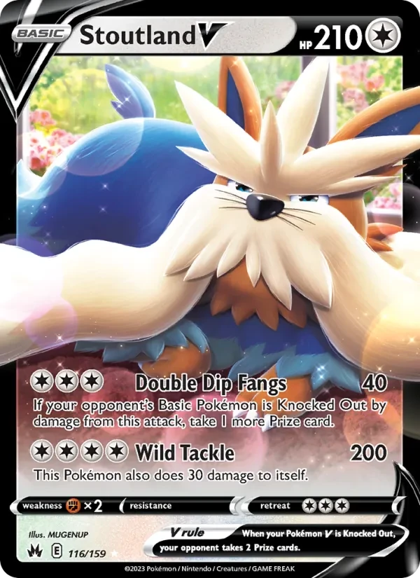 Stoutland V 116/159 Crown Zenith Pokémon card
