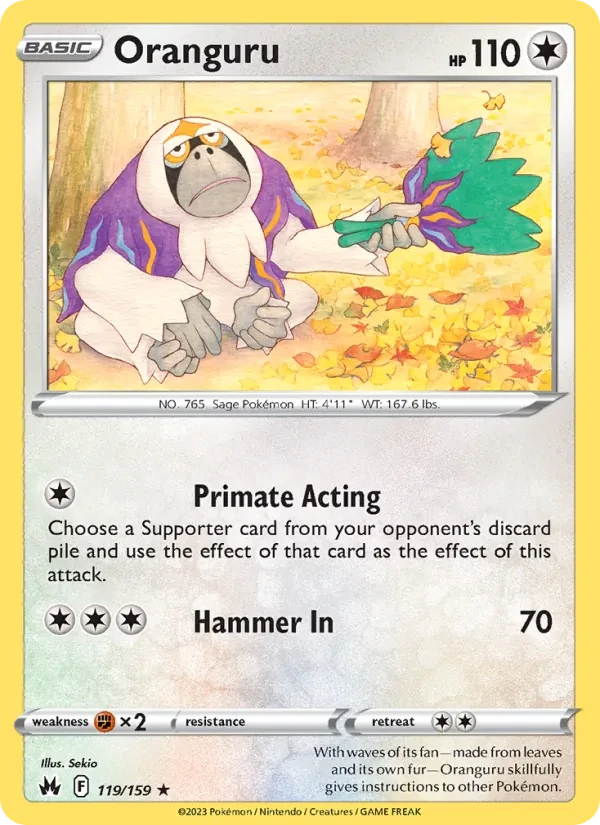 Oranguru 119/159 Crown Zenith Pokémon card