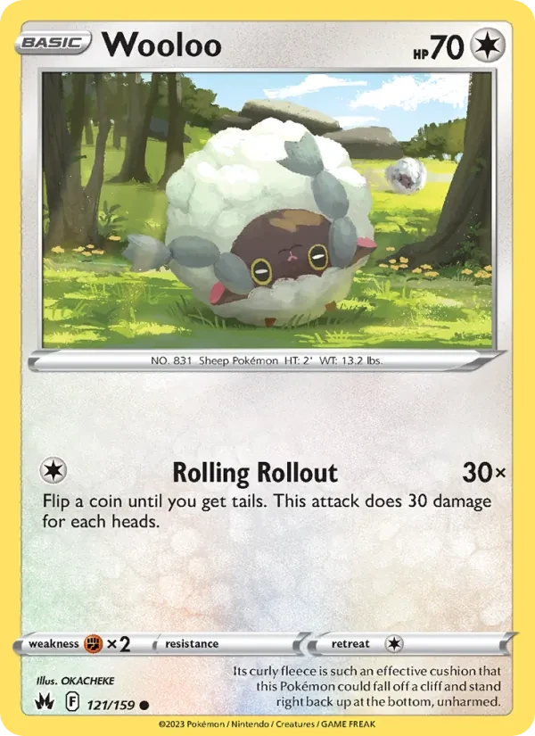 Wooloo 121/159 Crown Zenith Pokémon card