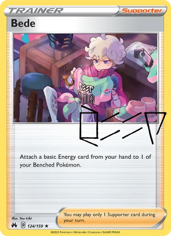 Bede 124/159 Crown Zenith Pokémon card