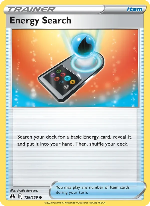 Energy Search 128/159 Crown Zenith Pokémon card