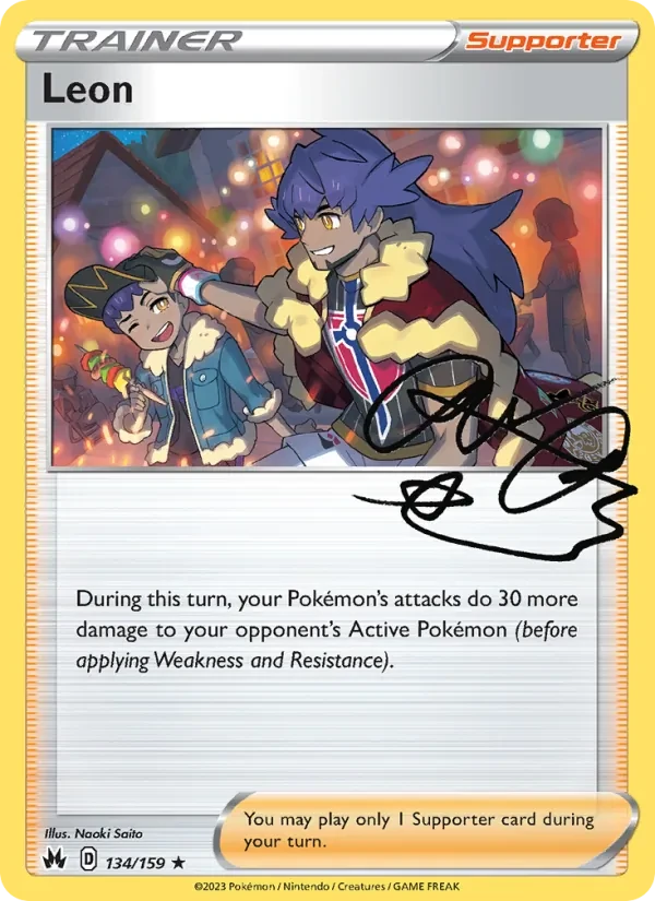 Leon 134/159 Crown Zenith Pokémon card