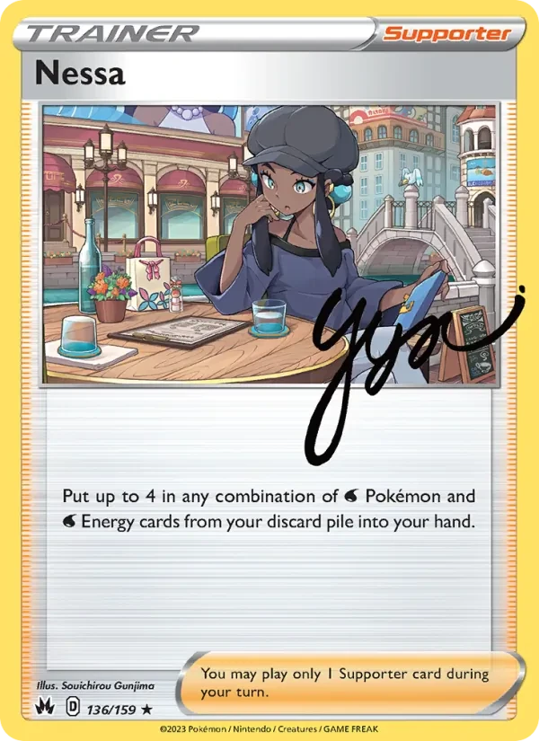 Nessa 136/159 Crown Zenith Pokémon card