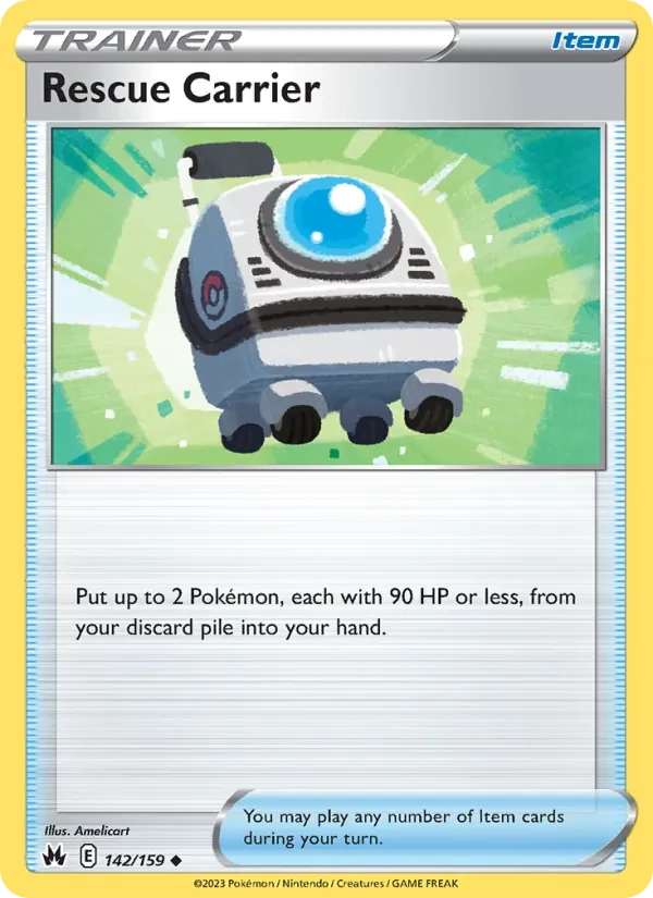 Rescue Carrier 142/159 Crown Zenith Pokémon card