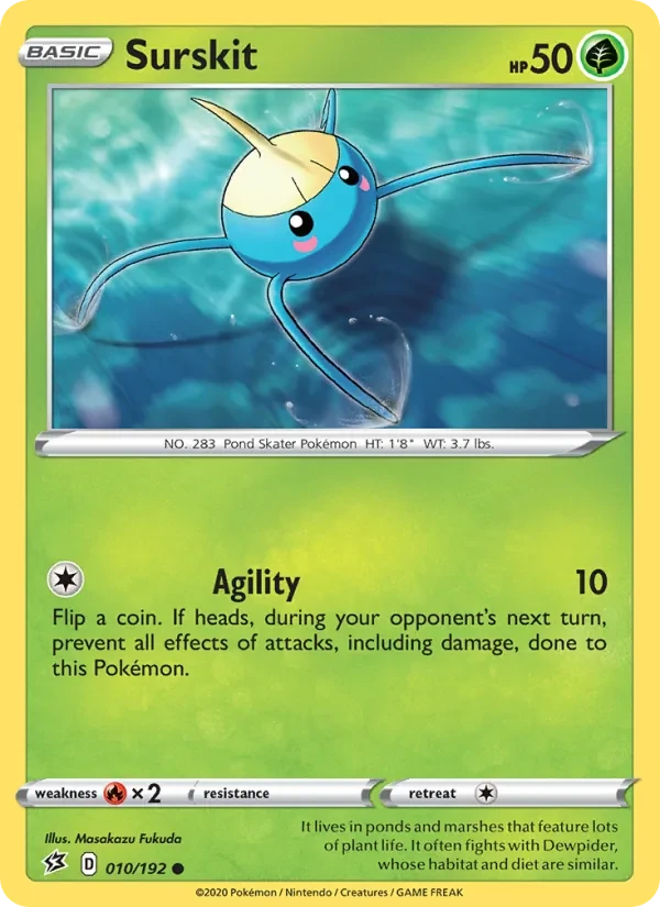 Surskit 10/192 Rebel Clash Pokémon card