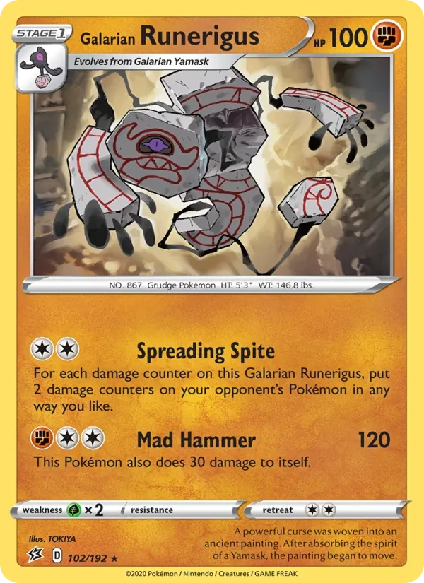 Galarian Runerigus 102/192 Rebel Clash Pokémon card
