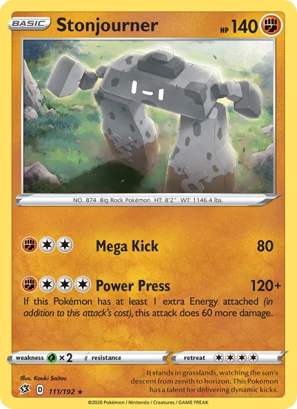Stonjourner 111/192 Rebel Clash Pokémon card